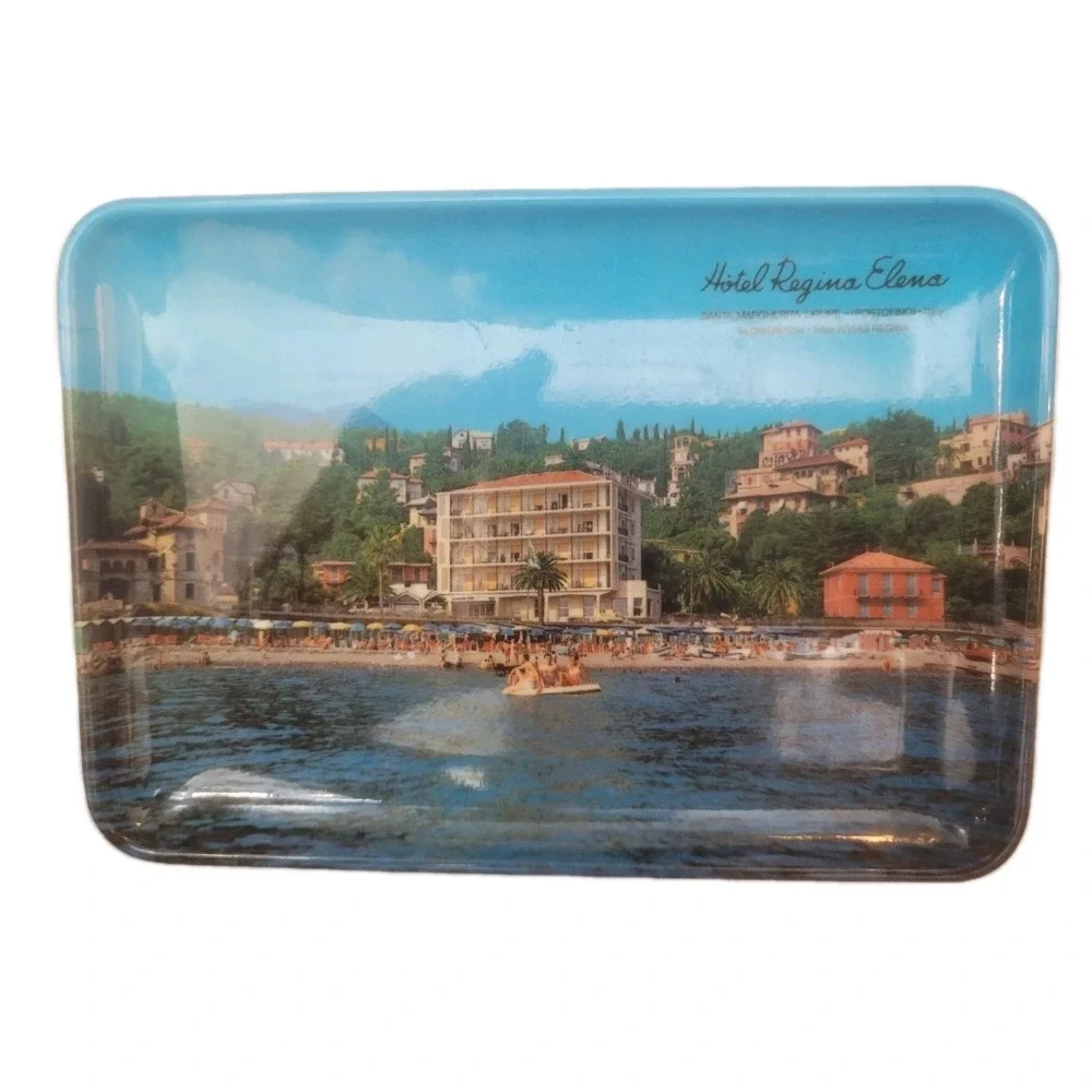 Vtge Souvenir tray From Hotel Regina Elena Santa Margherita Ligure‎ Italy 6×4